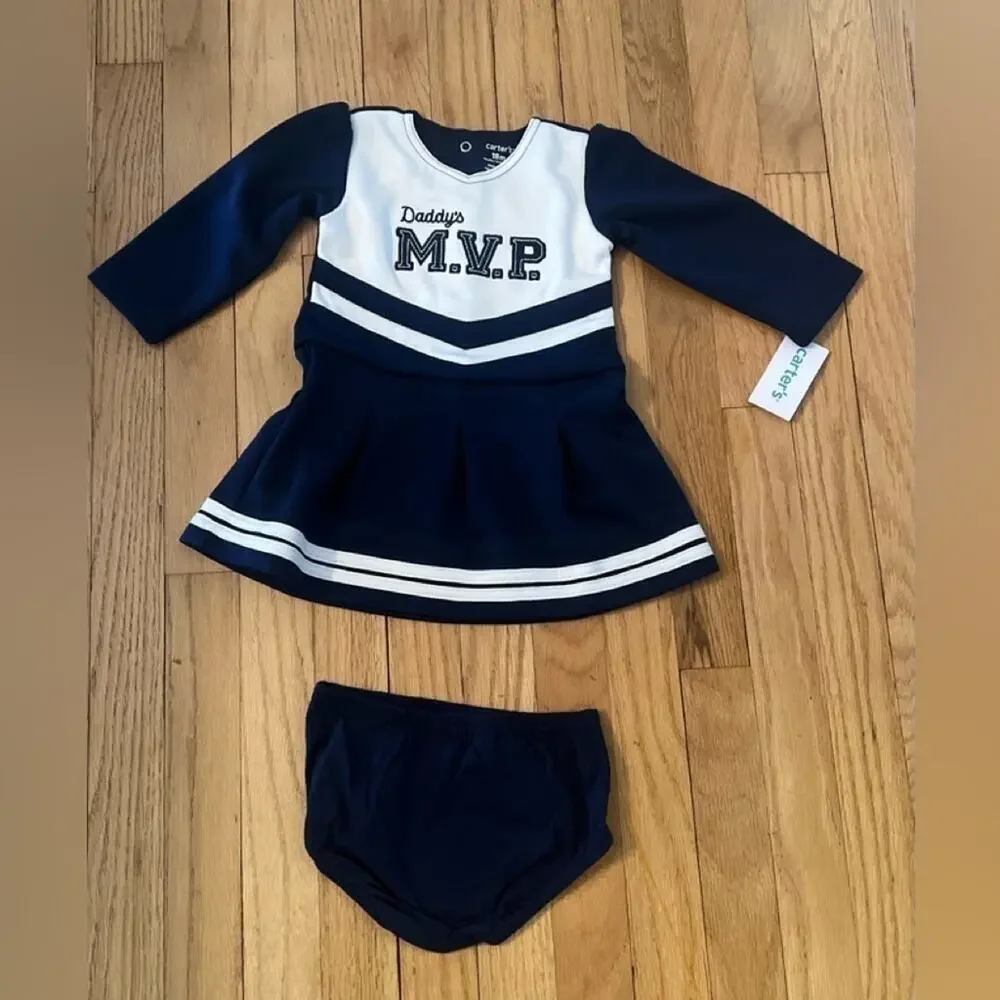 CARTERS GIRLS TWO PIECE LONG SLEEVE DRESS SET SIZE 18MO NWT